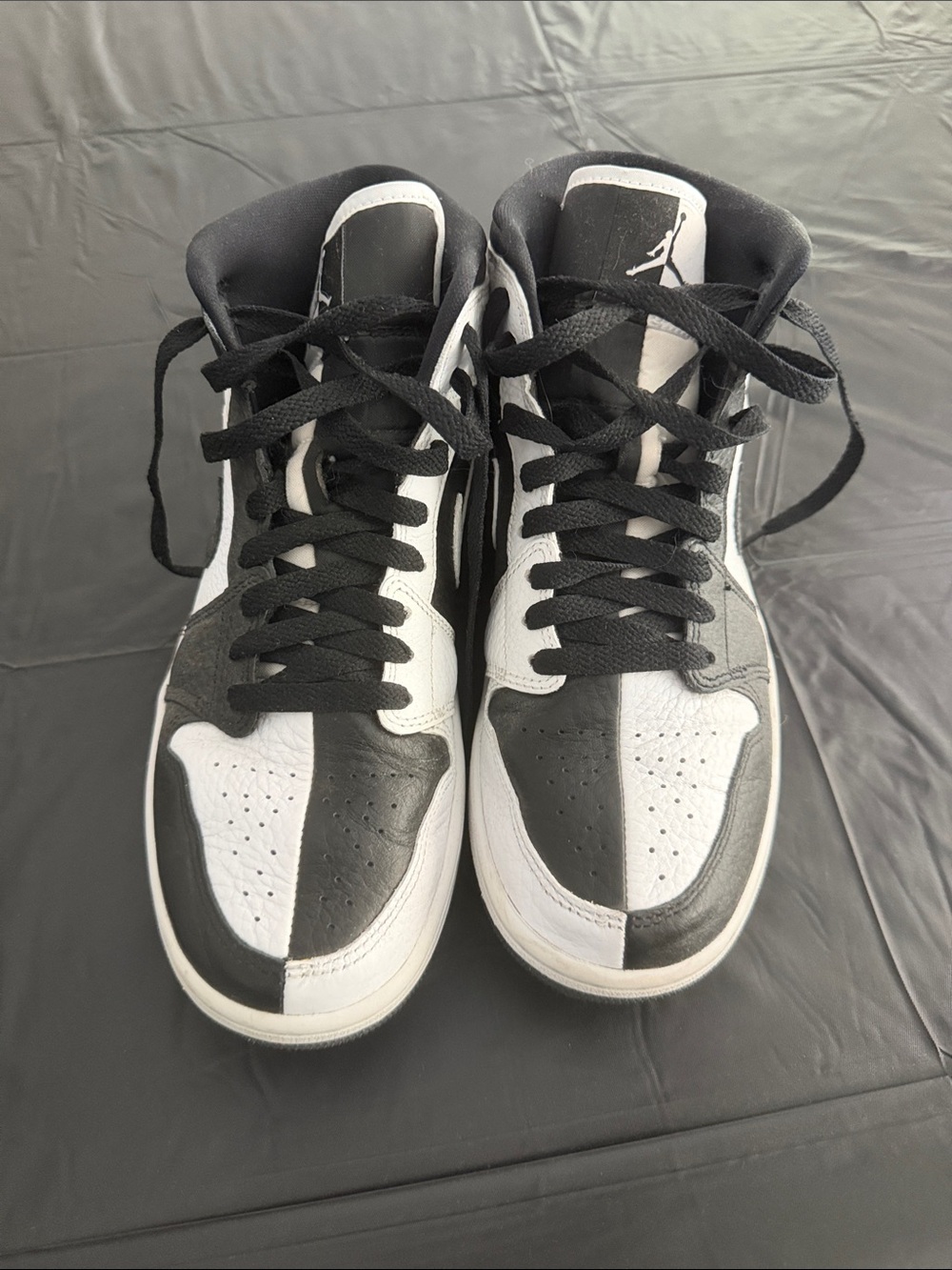 Jordan Split Black and White High-Top Sneakers